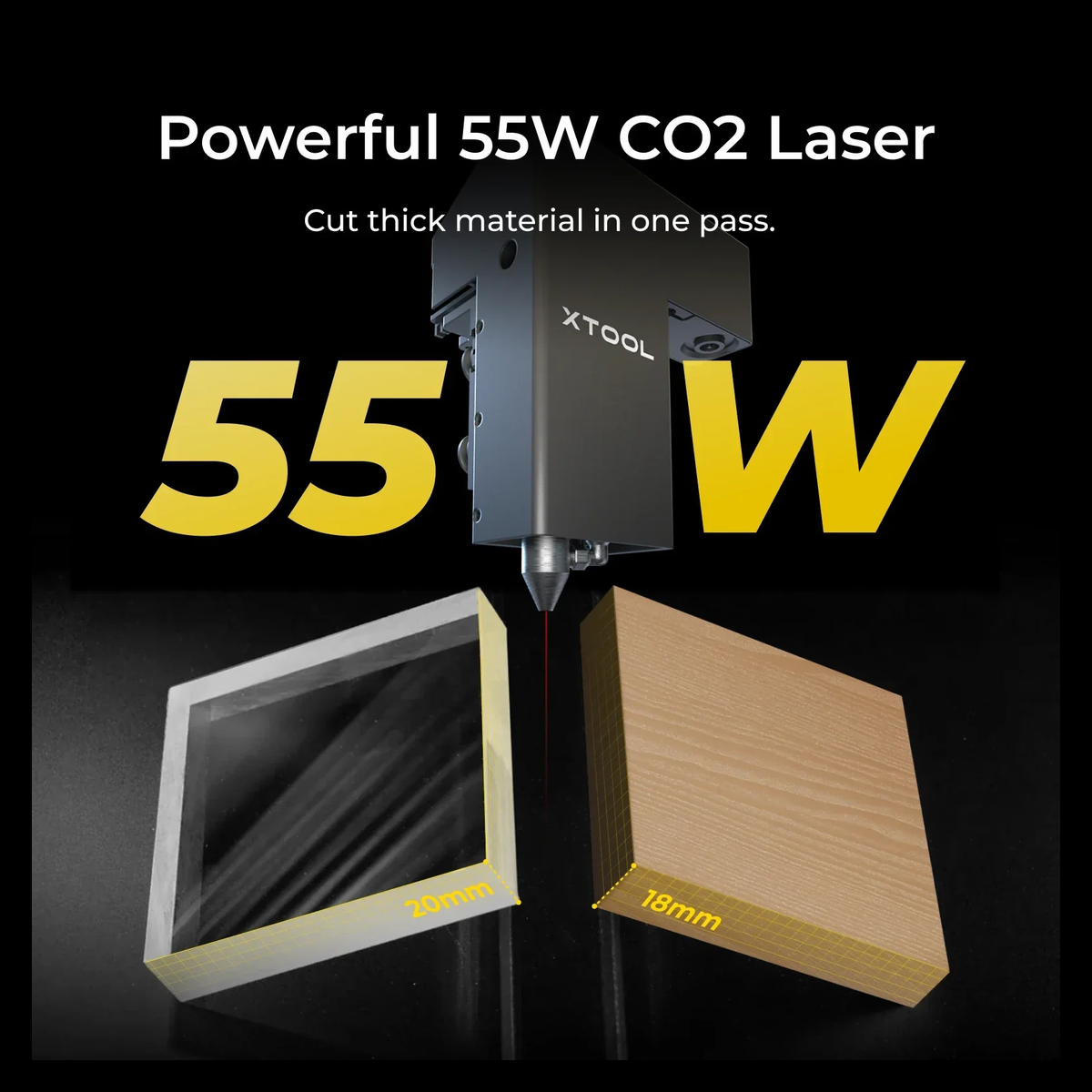 xTool P2S 55W Professional Desktop CO2 Laser Cutter & Engraver
