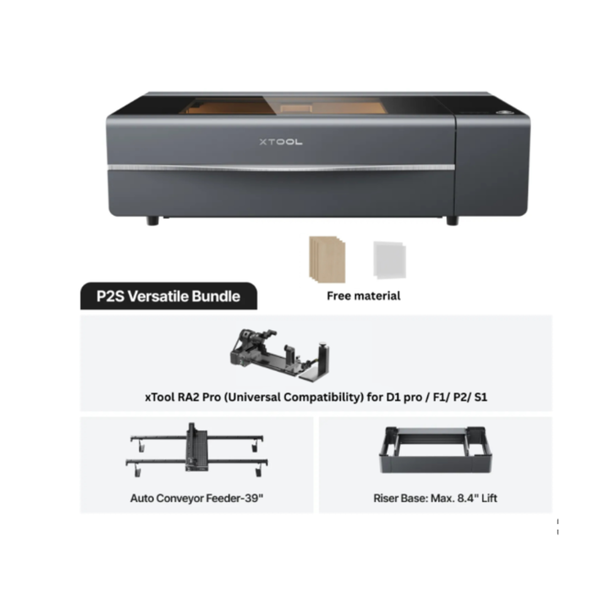 xTool P2S 55W Professional Desktop CO2 Laser Cutter & Engraver